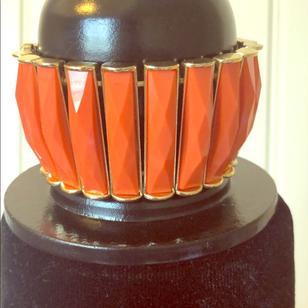 🟣4/$25 NWT Apt 9 Orange & Crystal Stretch Bracelet - Picture 2 of 4